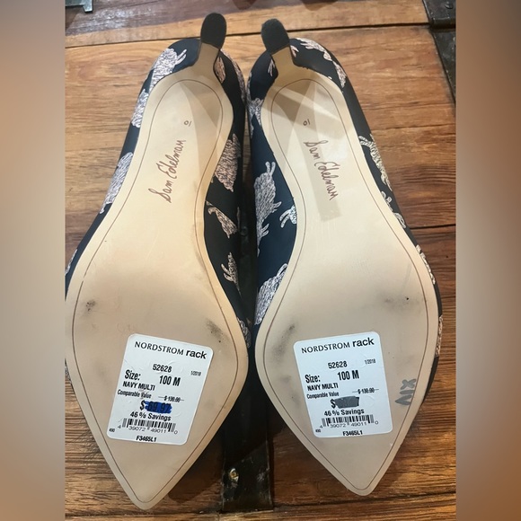 Sam Edelman Women's Shoes. Haroldson Pumps. Size 10 (Sheep Print with Pompom.) - Picture 4 of 4